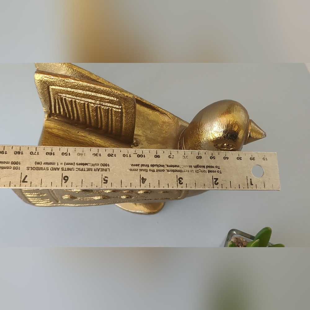 Weinberg Eames Era Die Cast Metal Bird Sculpture Vintage Gold Tone Finish New - Picture 9 of 9